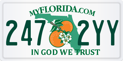 FL license plate 2472YY