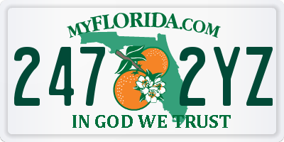 FL license plate 2472YZ
