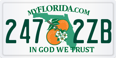 FL license plate 2472ZB