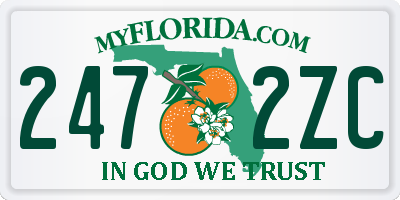 FL license plate 2472ZC