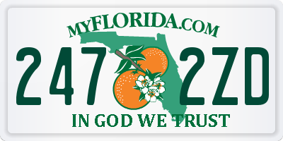 FL license plate 2472ZD