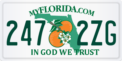 FL license plate 2472ZG