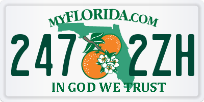 FL license plate 2472ZH