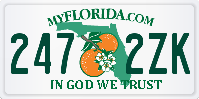 FL license plate 2472ZK