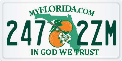 FL license plate 2472ZM