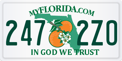 FL license plate 2472ZO