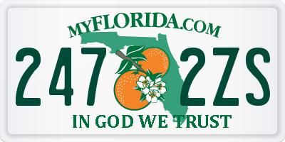 FL license plate 2472ZS