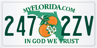 FL license plate 2472ZV