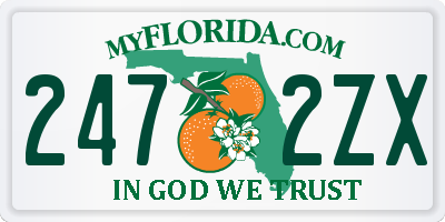 FL license plate 2472ZX