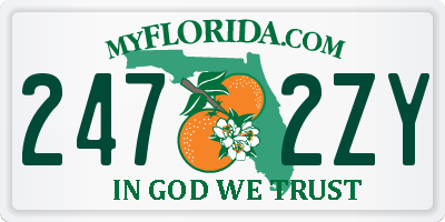 FL license plate 2472ZY
