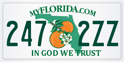 FL license plate 2472ZZ