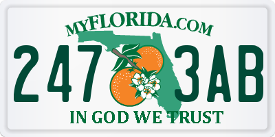 FL license plate 2473AB