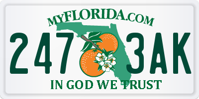 FL license plate 2473AK