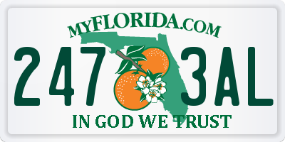 FL license plate 2473AL