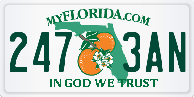 FL license plate 2473AN