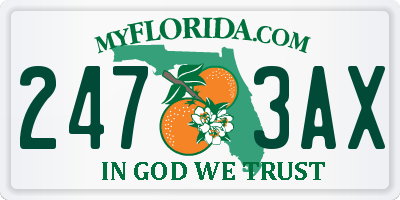 FL license plate 2473AX