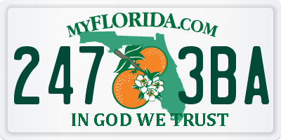 FL license plate 2473BA