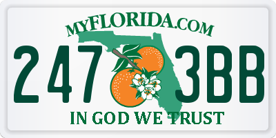 FL license plate 2473BB