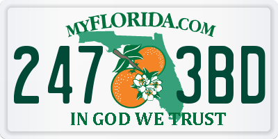 FL license plate 2473BD