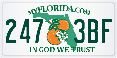 FL license plate 2473BF