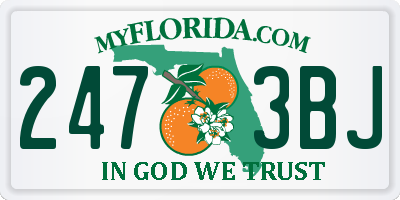 FL license plate 2473BJ