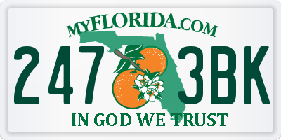 FL license plate 2473BK
