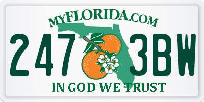 FL license plate 2473BW