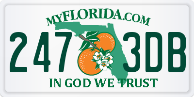 FL license plate 2473DB
