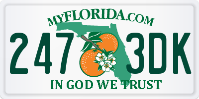 FL license plate 2473DK