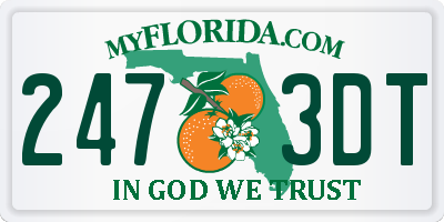 FL license plate 2473DT