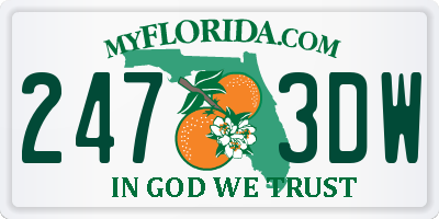 FL license plate 2473DW