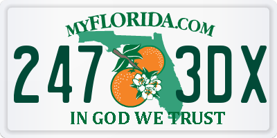 FL license plate 2473DX