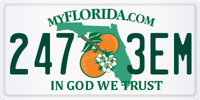 FL license plate 2473EM