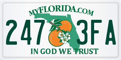 FL license plate 2473FA