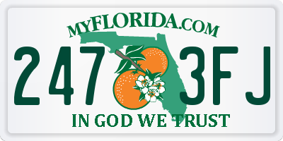 FL license plate 2473FJ