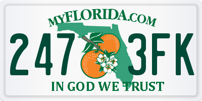FL license plate 2473FK