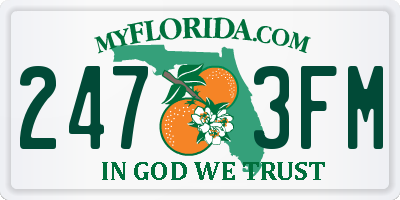 FL license plate 2473FM