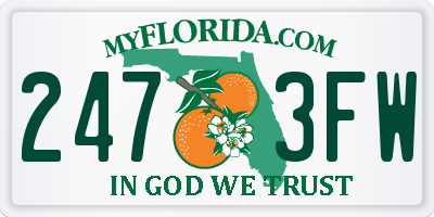 FL license plate 2473FW