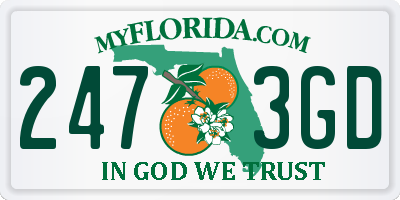 FL license plate 2473GD