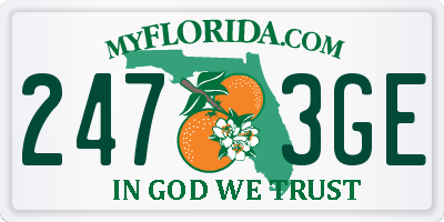 FL license plate 2473GE