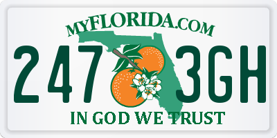 FL license plate 2473GH