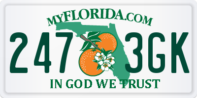 FL license plate 2473GK