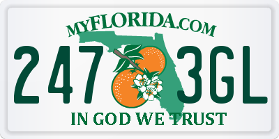 FL license plate 2473GL