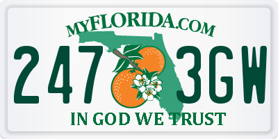 FL license plate 2473GW