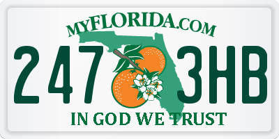 FL license plate 2473HB