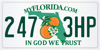FL license plate 2473HP