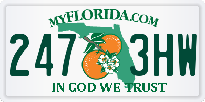 FL license plate 2473HW