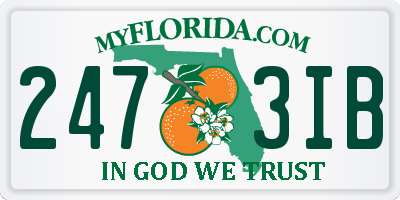 FL license plate 2473IB