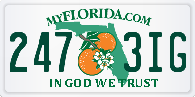FL license plate 2473IG