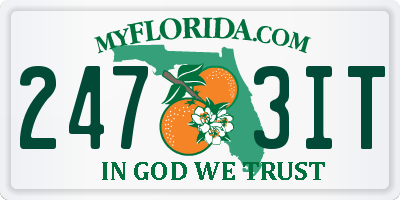 FL license plate 2473IT